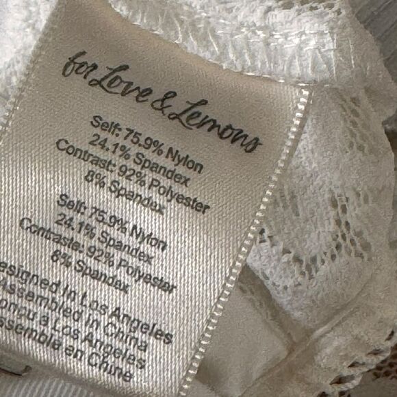 For LOVE & LEMONS Lou White Lace Bodysuit Small - Picture 7 of 7